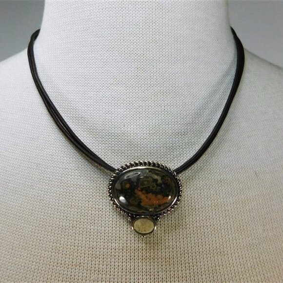 UNKNOWN Jewelry - 131/25 925 Necklace  with Pendent with Natural Stone 925  14in